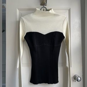 Theory Light Black & White Sweater